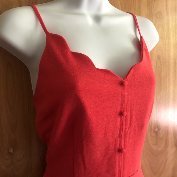 SOLD: Mine Pink Scalloped Neck Mini Short Dress - L - Picture 2 of 9